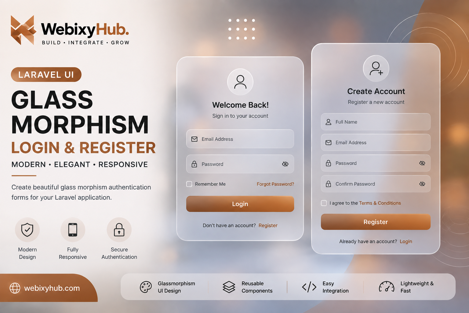 How to Build a Modern Glassmorphism Login & Register Form in Laravel 13